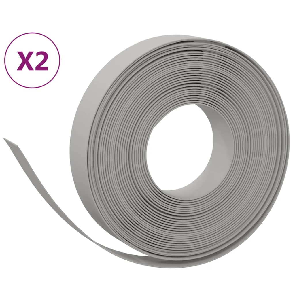 VIDAXL Gartenkanten 2 St. 10 m 10 cm Polyethylengrau