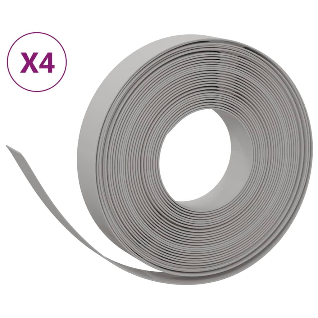 Vidaxl Gartenkanten 4 Stcs 10 m 10 cm Polyethylengrau