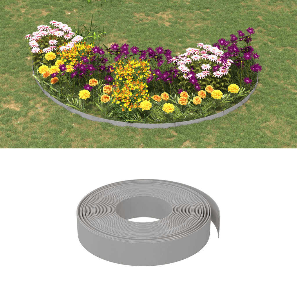Vidaxl Gartenkanten 4 Stcs 10 m 10 cm Polyethylengrau
