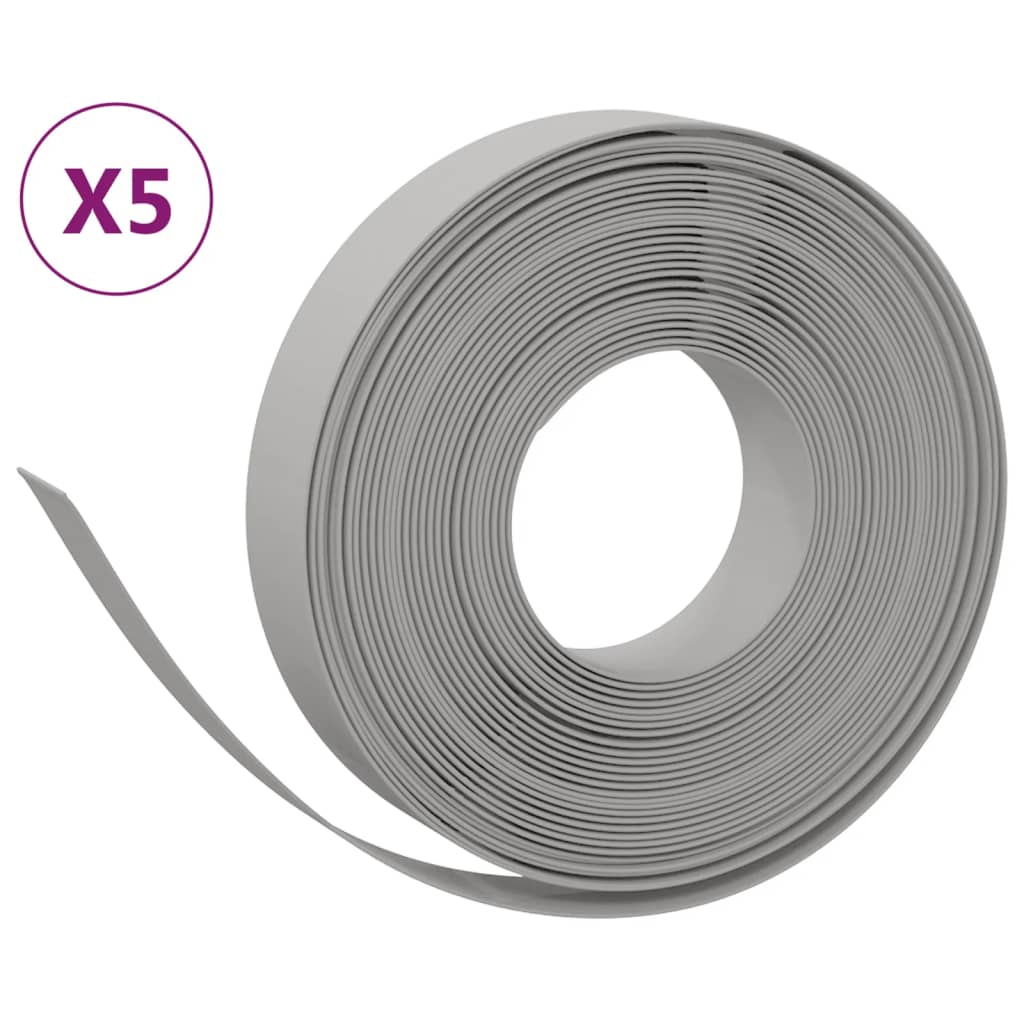 Vidaxl Gartenkanten 5 ST 10 m 10 cm Polyethylengrau
