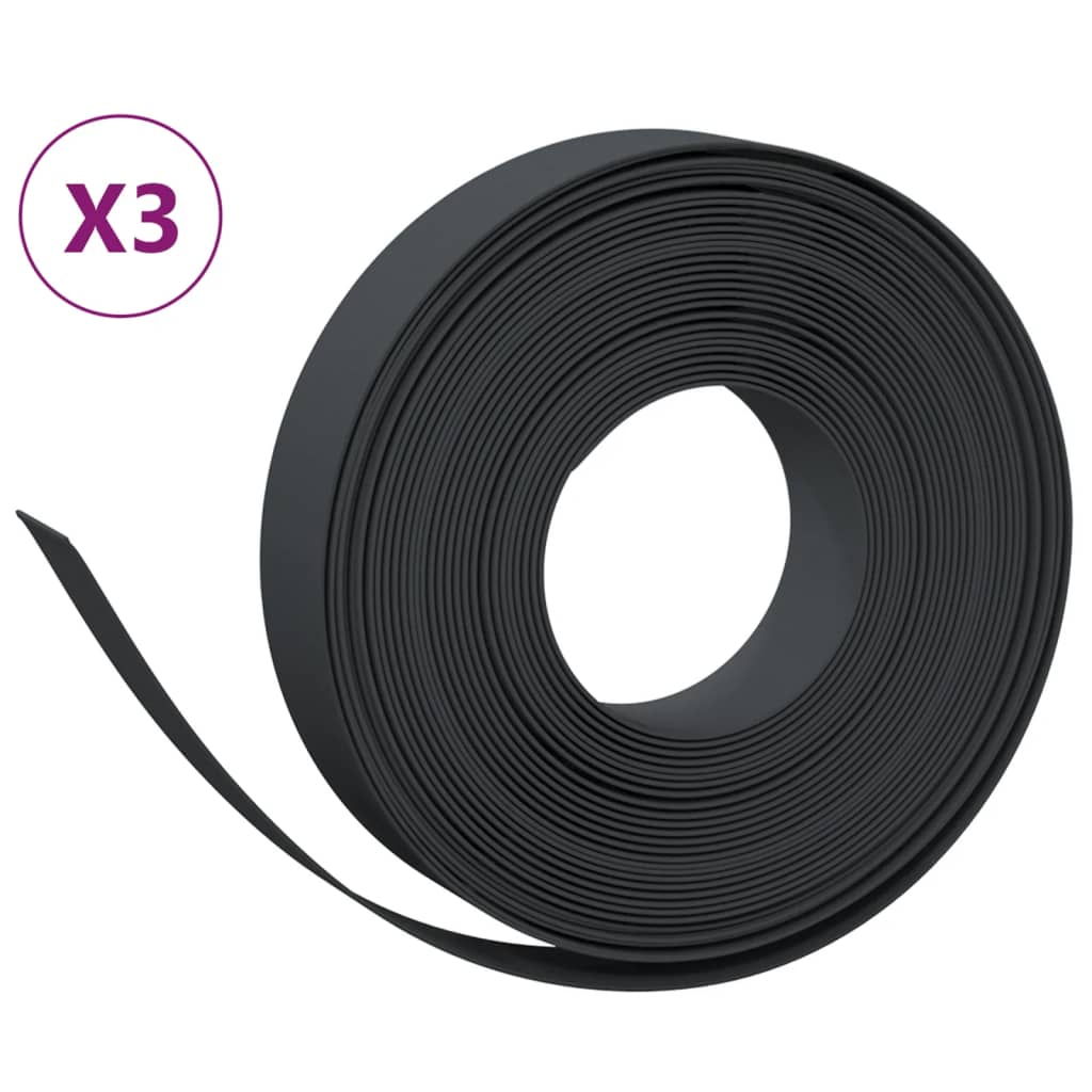 Vidaxl Gartenkanten 3 St 10 m 10 cm Polyethylen Schwarz