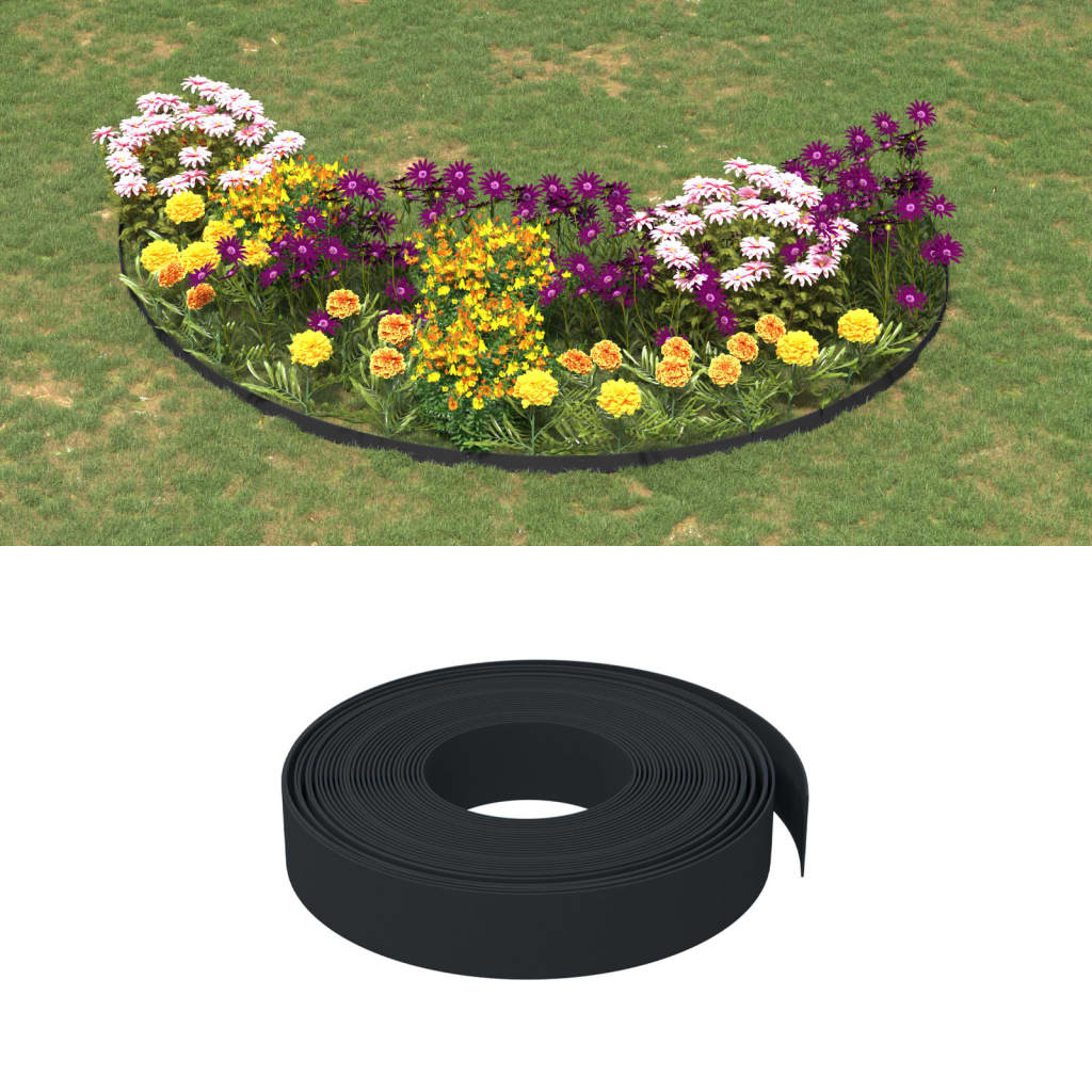 Vidaxl Gartenkanten 3 St 10 m 10 cm Polyethylen Schwarz