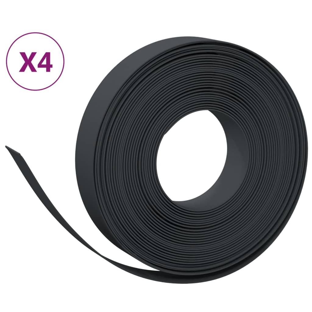 Vidaxl Gartenkanten 4 Stcs 10 m 10 cm Polyethylen Schwarz
