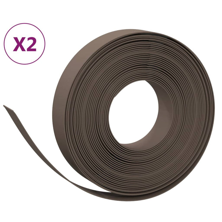 VIDAXL Gartenkanten 2 St. 10 m 10 cm Polyethylenbraun