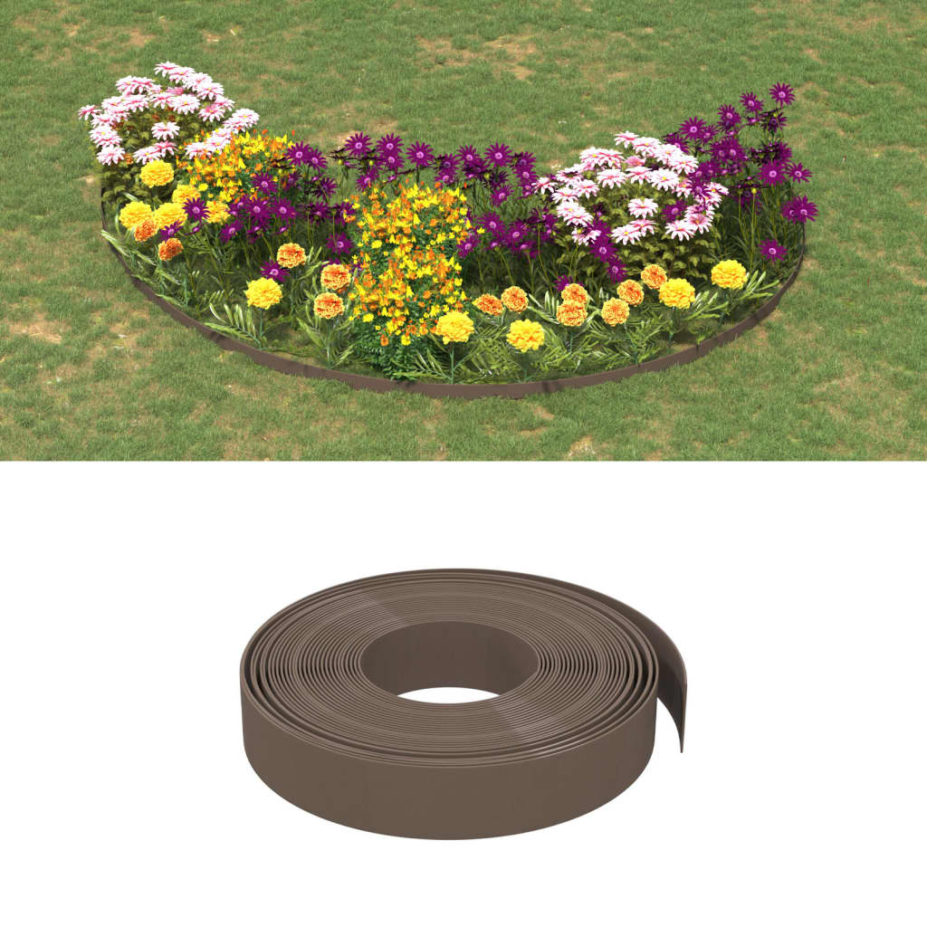 Vidaxl Gartenkanten 5 ST 10 m 10 cm Polyethylenbraun