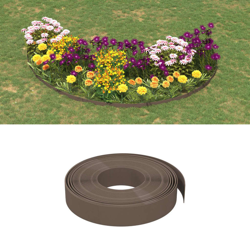 Vidaxl Gartenkanten 5 ST 10 m 10 cm Polyethylenbraun