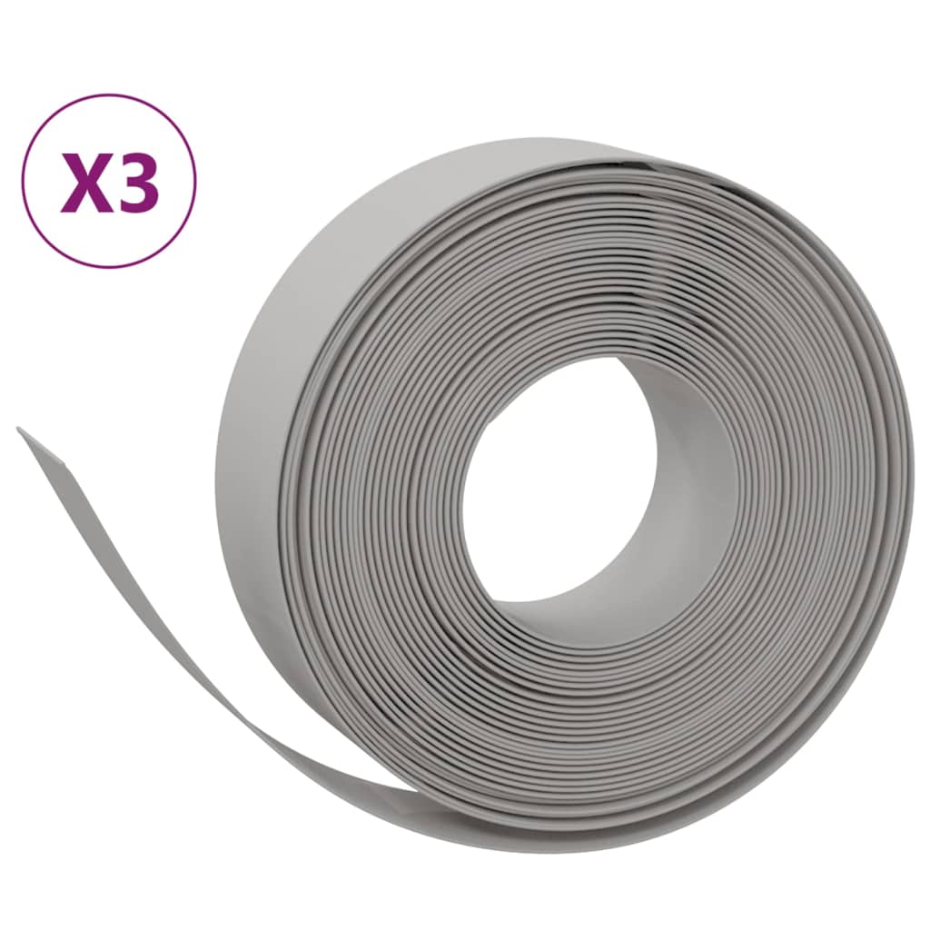 Vidaxl Gartenkanten 3 St 10 m 15 cm Polyethylengrau