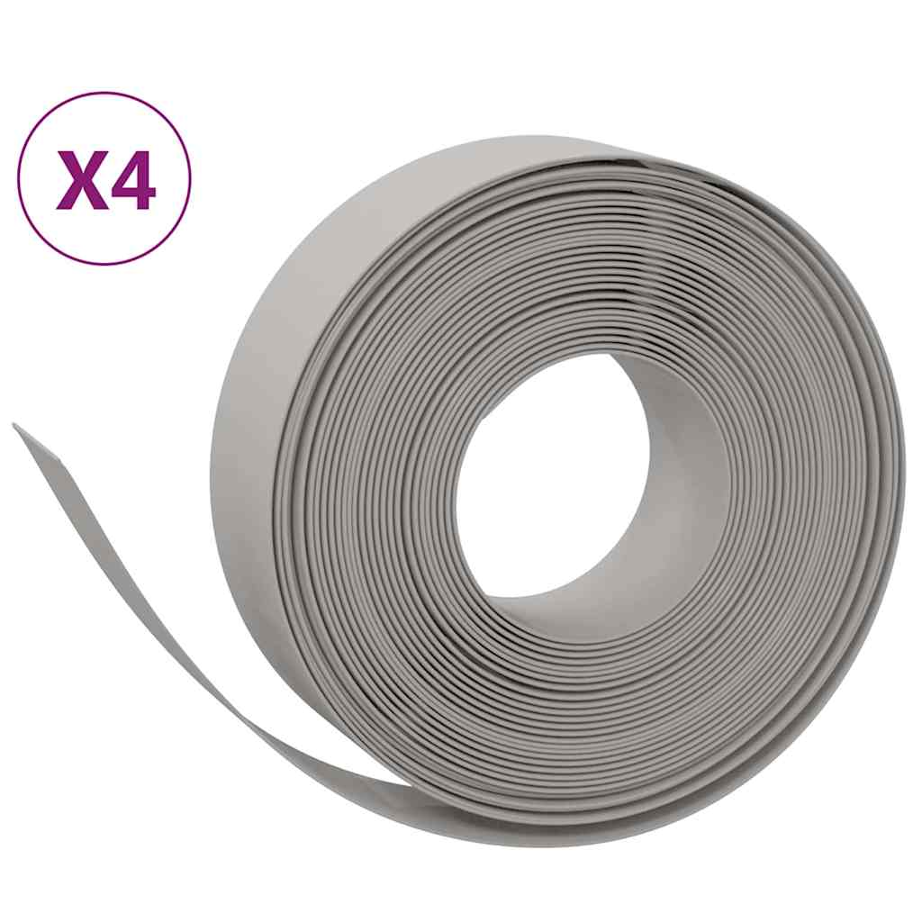 Vidaxl Gartenkanten 4 Stcs 10 m 15 cm Polyethylengrau