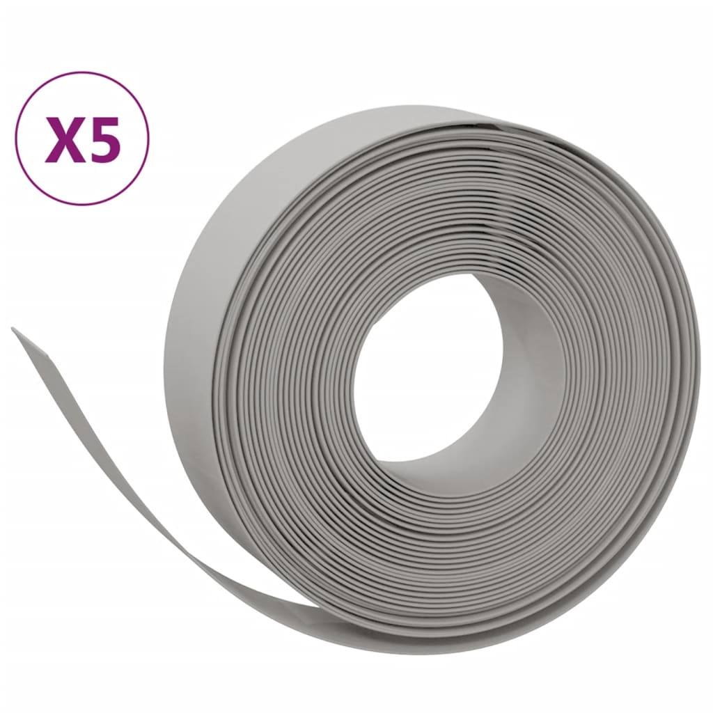 Vidaxl Gartenkanten 5 ST 10 m 15 cm Polyethylengrau