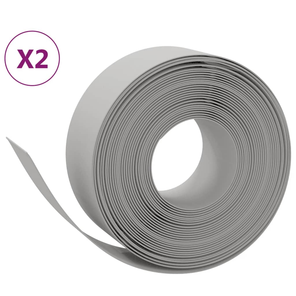 Vidaxl Gartenkanten 2 Stks 10 m 20 cm Polyethylengrau