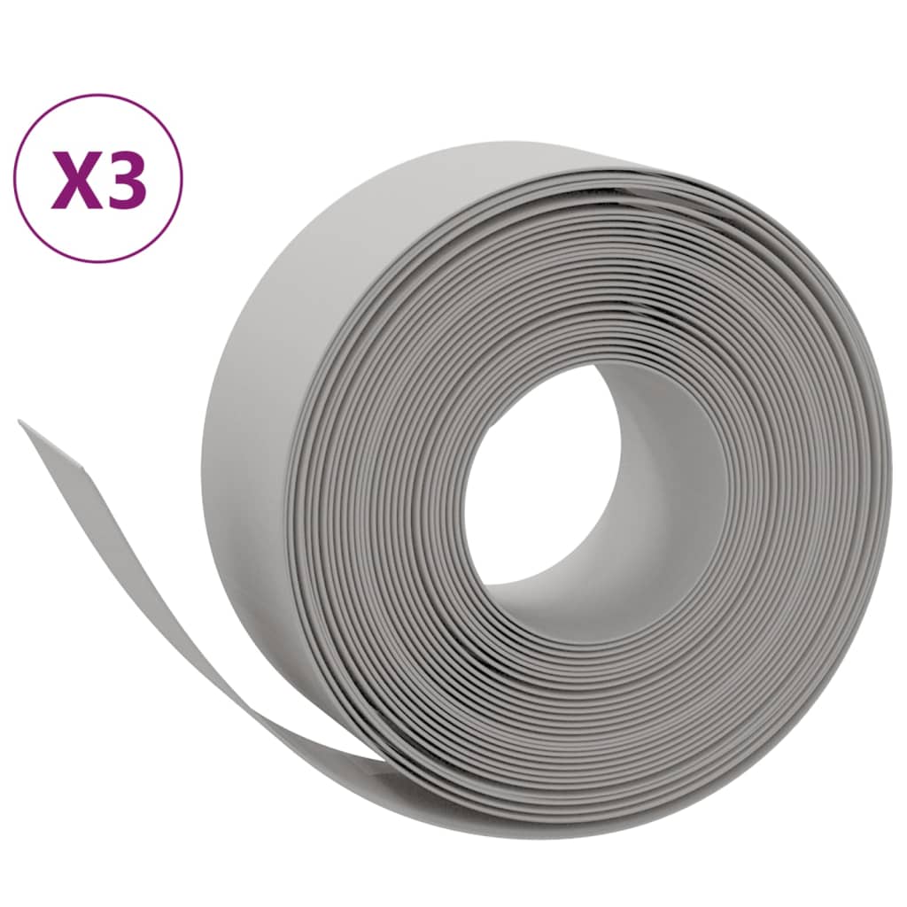 Vidaxl Gartenkanten 3 St 10 m 20 cm Polyethylengrau