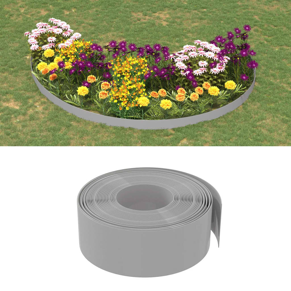Vidaxl Gartenkanten 3 St 10 m 20 cm Polyethylengrau