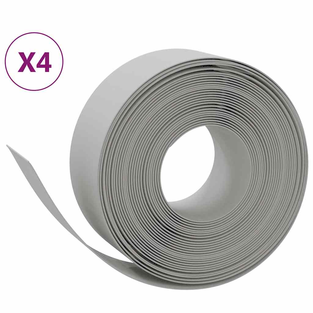 Vidaxl Gartenkanten 4 Stcs 10 m 20 cm Polyethylengrau