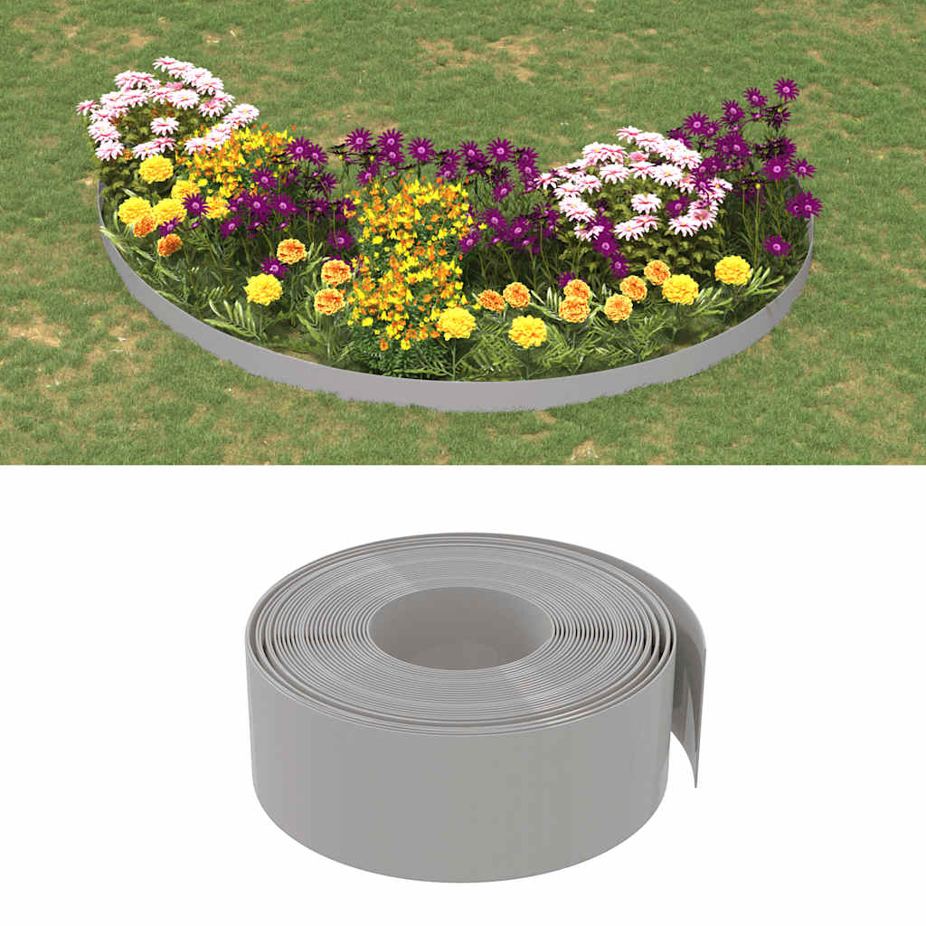 Vidaxl Gartenkanten 4 Stcs 10 m 20 cm Polyethylengrau