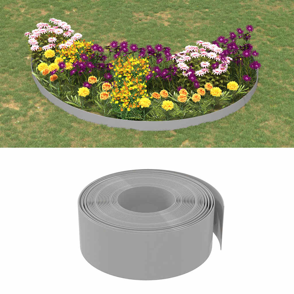 Vidaxl Gartenkanten 5 ST 10 m 20 cm Polyethylengrau