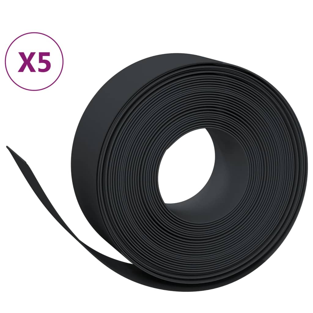 Vidaxl Gartenkanten 5 ST 10 m 20 cm Polyethylen Schwarz
