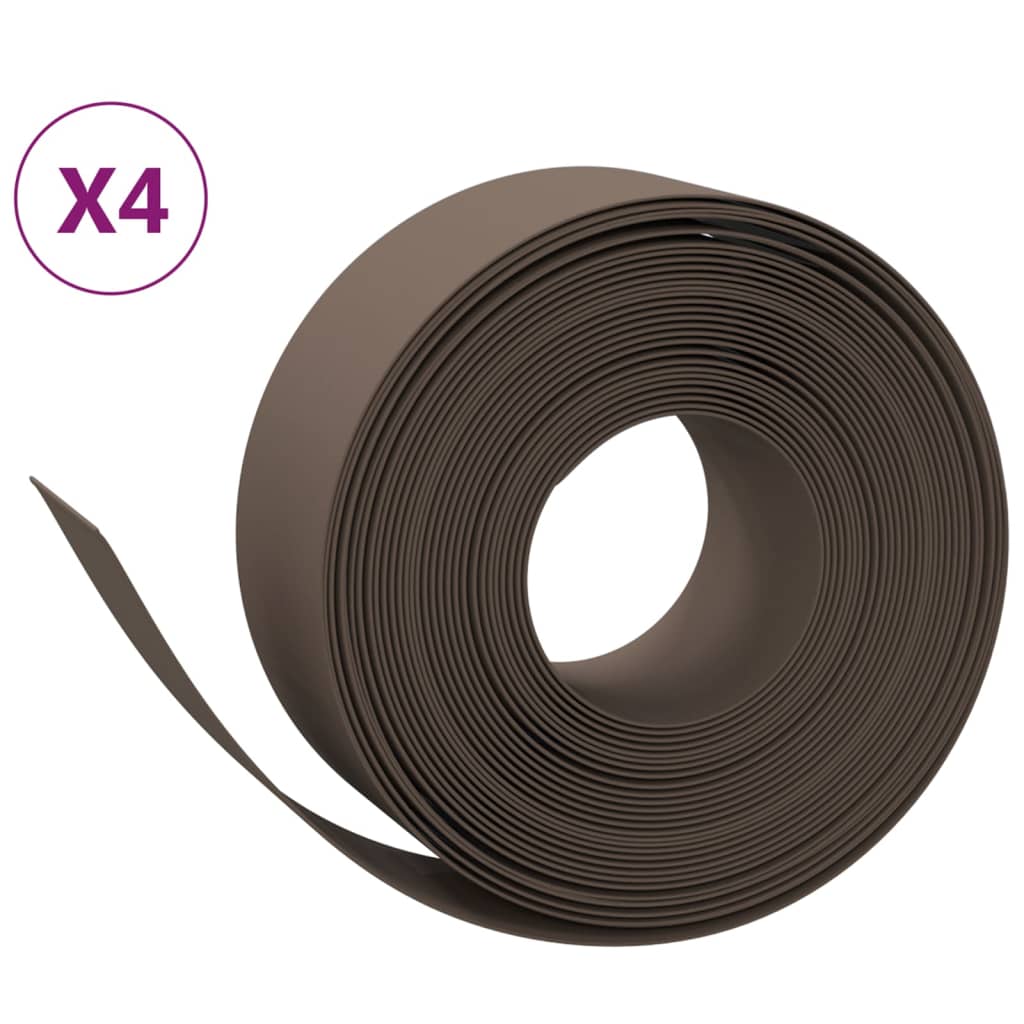 Vidaxl Gartenkanten 4 ST 10 m 20 cm Polyethylenbraun