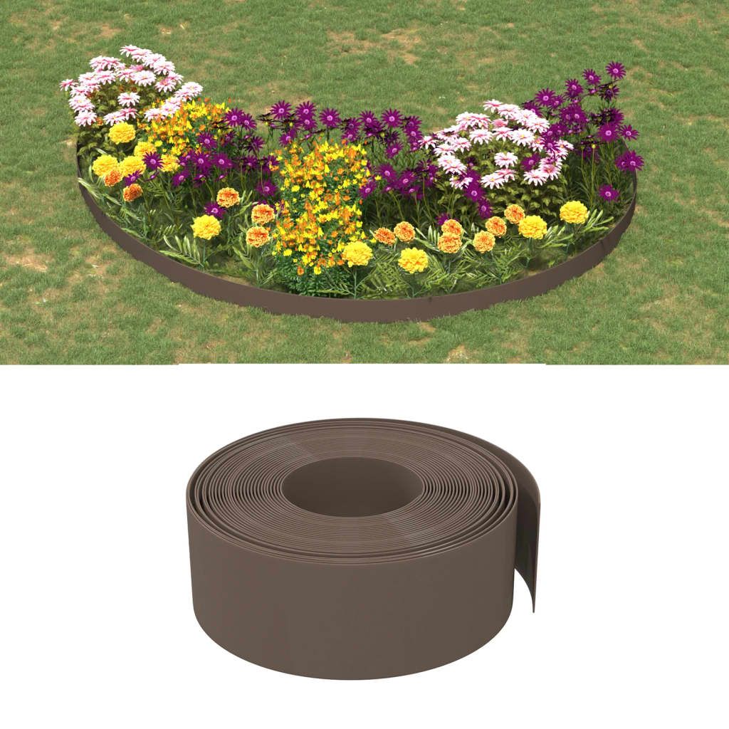 Vidaxl Gartenkanten 4 ST 10 m 20 cm Polyethylenbraun