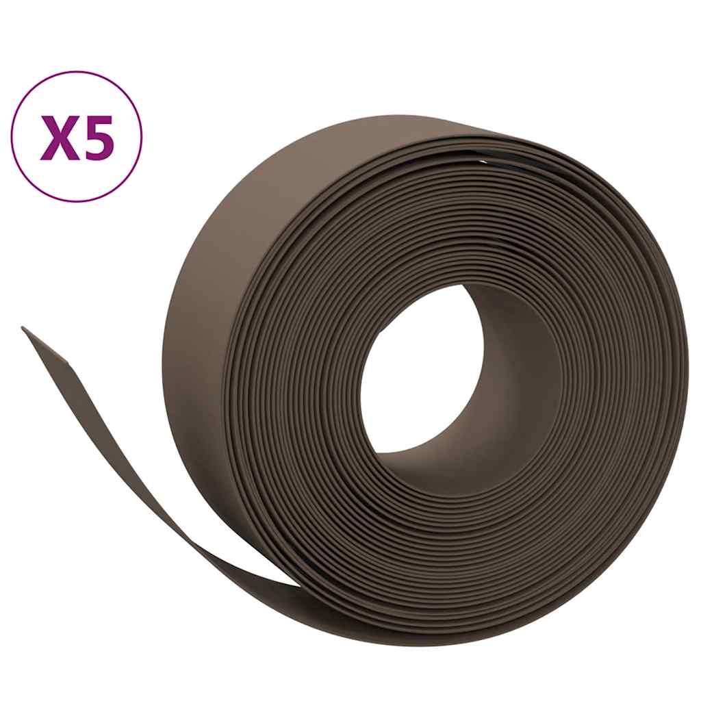 Vidaxl Gartenkanten 5 ST 10 m 20 cm Polyethylenbraun