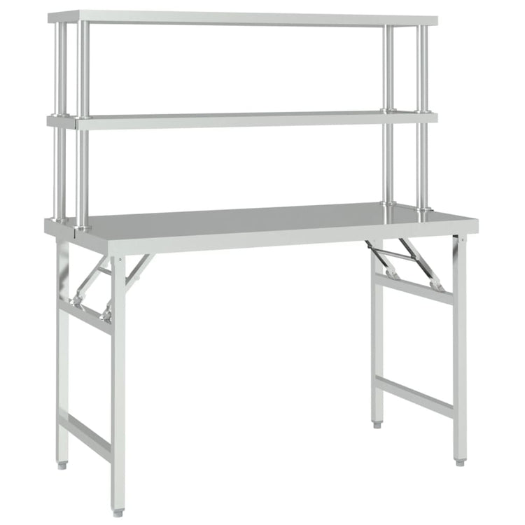 VIDAXL -Küchentisch mit Top 120x60x145 cm Edelstahl