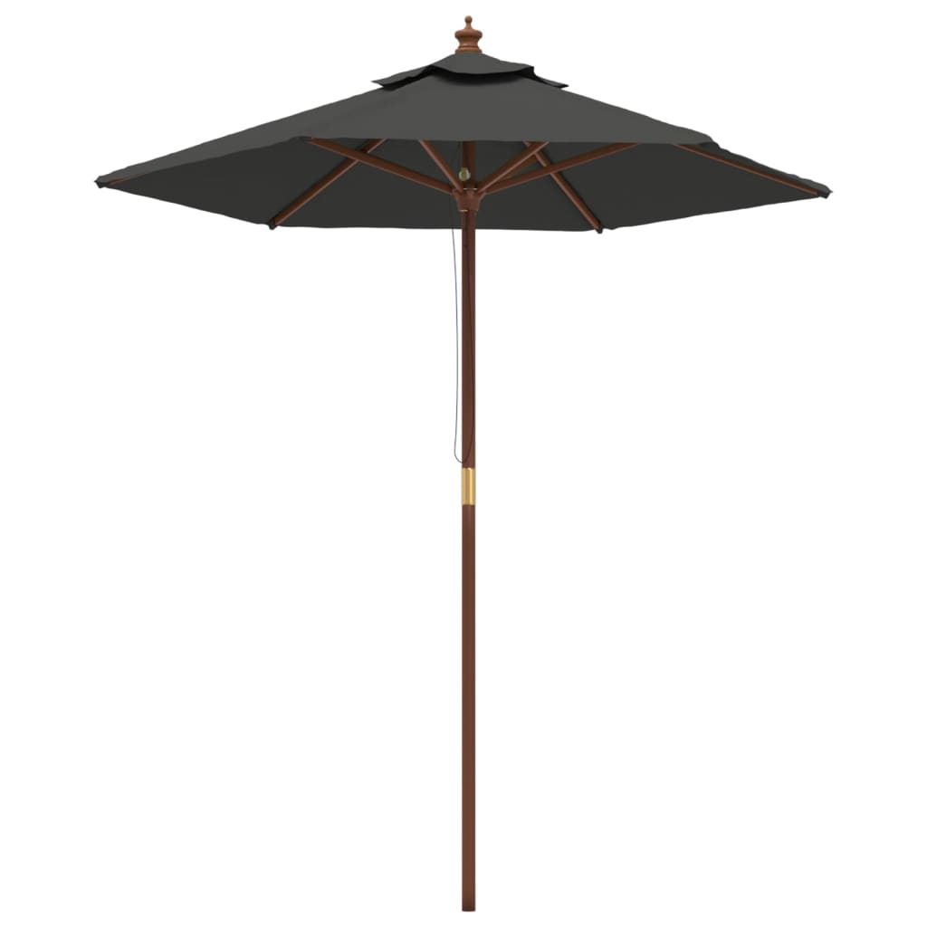 VIDAXL -Parasol mit Holzstange 196x231 cm Anthrazit -ausgelöst