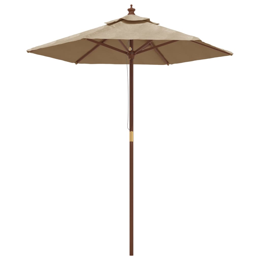 Vidaxl Parasol mit Holzstange 196x231 cm Taupe