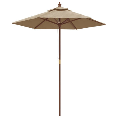 Vidaxl Parasol mit Holzstange 196x231 cm Taupe