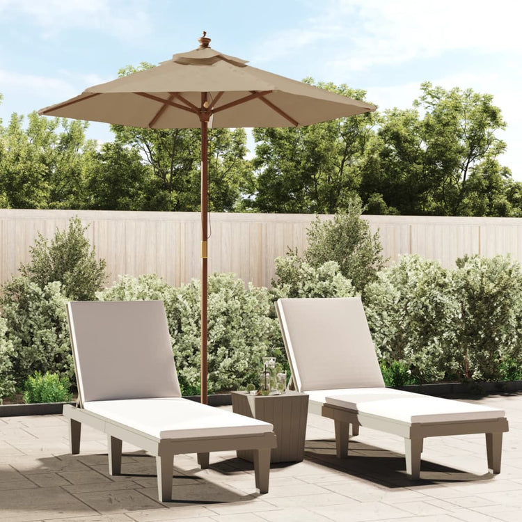 Vidaxl Parasol mit Holzstange 196x231 cm Taupe