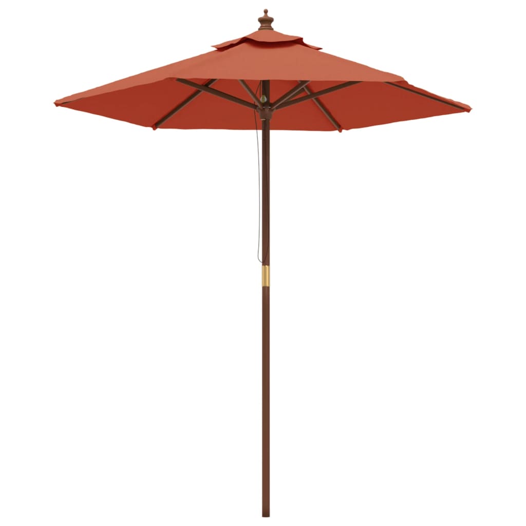 Vidaxl Parasol mit Holzstange 196x231 cm Terracotta -gelöscht