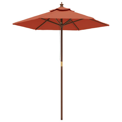 Vidaxl Parasol mit Holzstange 196x231 cm Terracotta -gelöscht