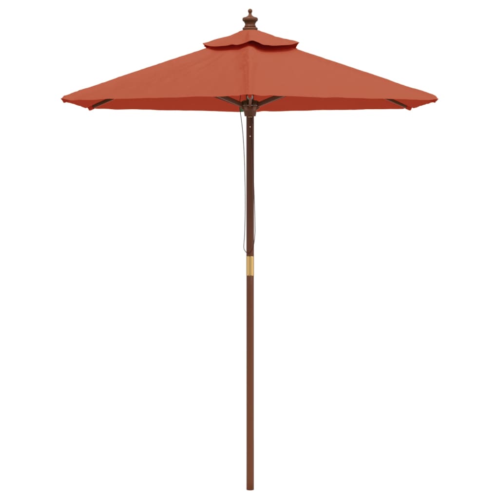 Vidaxl Parasol mit Holzstange 196x231 cm Terracotta -gelöscht