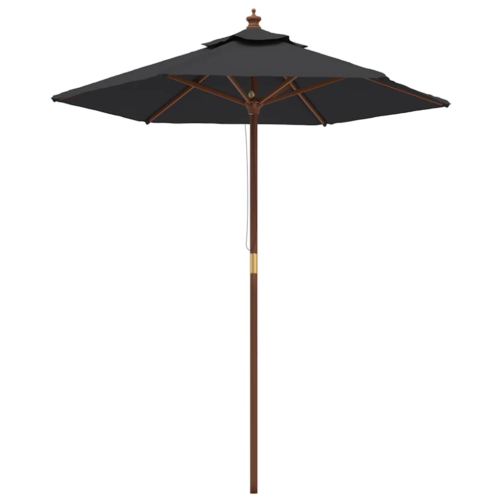 VidaXL Sonnenschirm mit Holzstange 196x231 cm schwarz