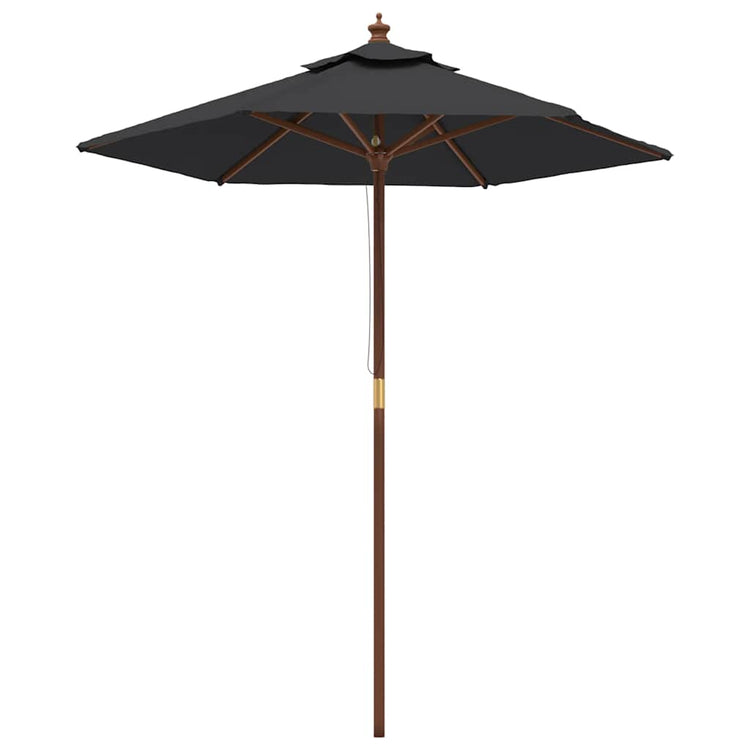 VidaXL Sonnenschirm mit Holzstange 196x231 cm schwarz