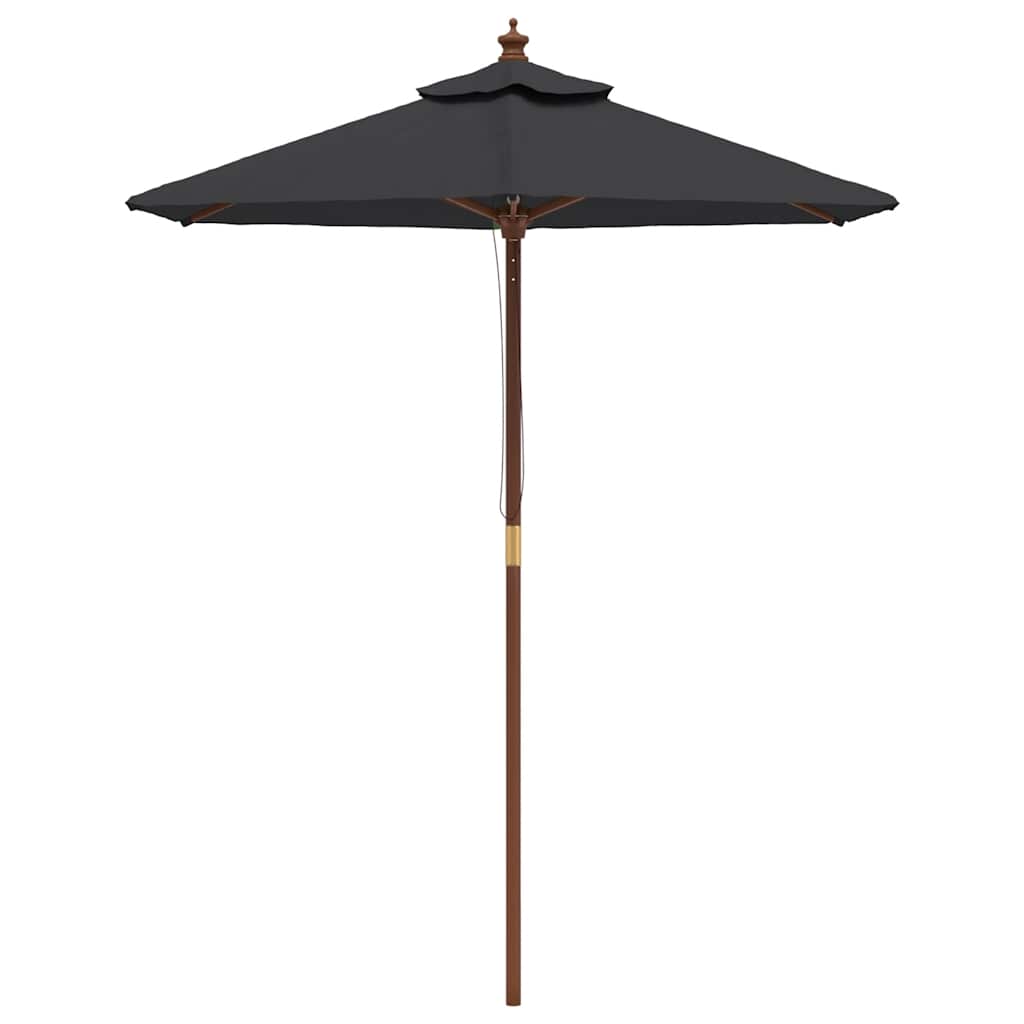 VidaXL Sonnenschirm mit Holzstange 196x231 cm schwarz