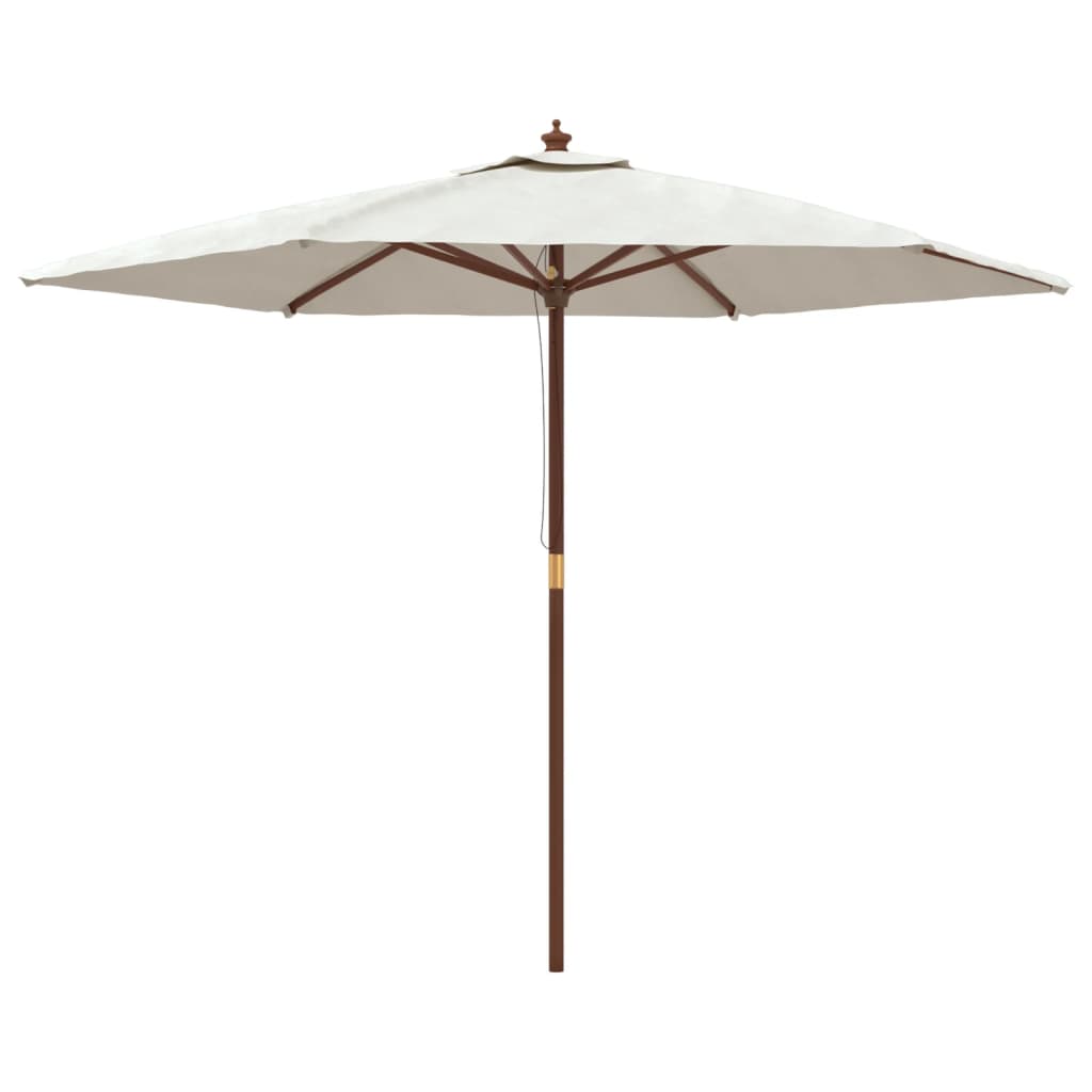 VIDAXL -Parasol mit Holzstange 299x240 cm sandgeläutet