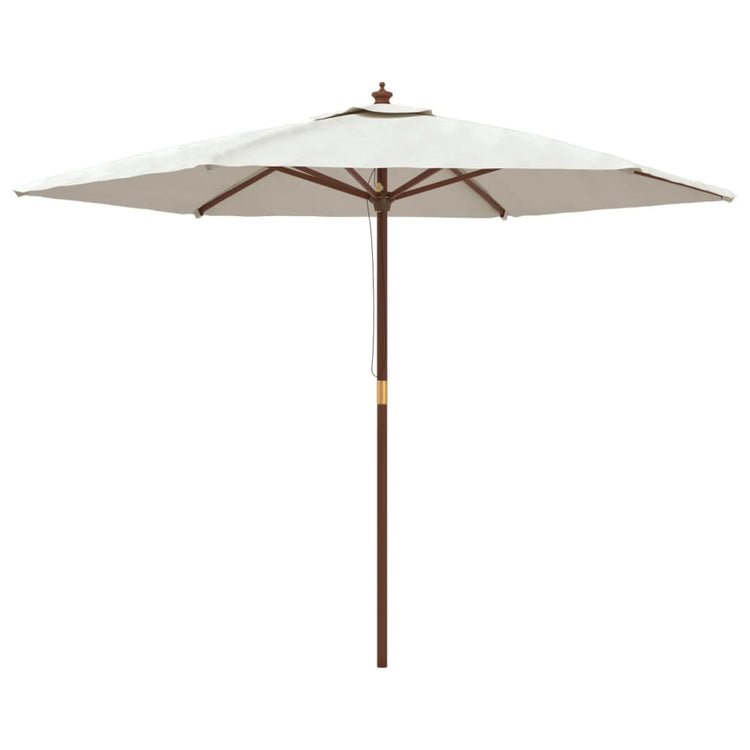 VIDAXL -Parasol mit Holzstange 299x240 cm sandgeläutet