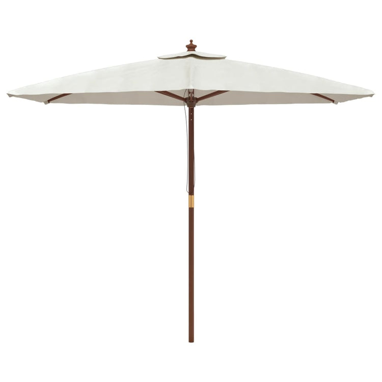 VIDAXL -Parasol mit Holzstange 299x240 cm sandgeläutet