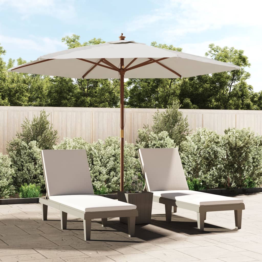 VIDAXL -Parasol mit Holzstange 299x240 cm sandgeläutet