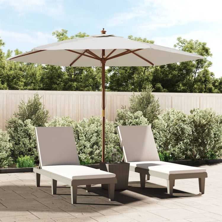 VIDAXL -Parasol mit Holzstange 299x240 cm sandgeläutet