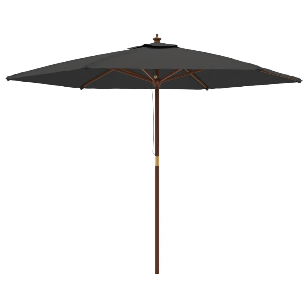 VIDAXL -Parasol mit Holzstange 299x240 cm Anthrazit -gelöscht