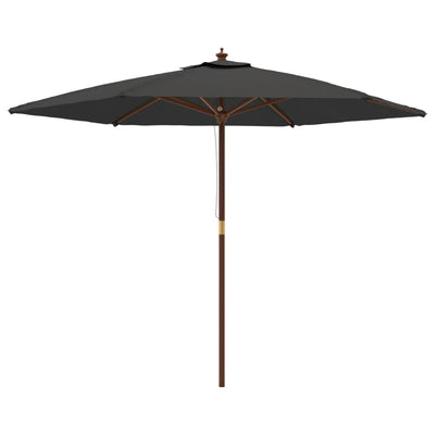 VIDAXL -Parasol mit Holzstange 299x240 cm Anthrazit -gelöscht