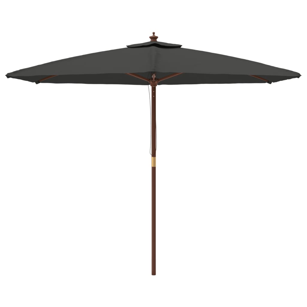 VIDAXL -Parasol mit Holzstange 299x240 cm Anthrazit -gelöscht