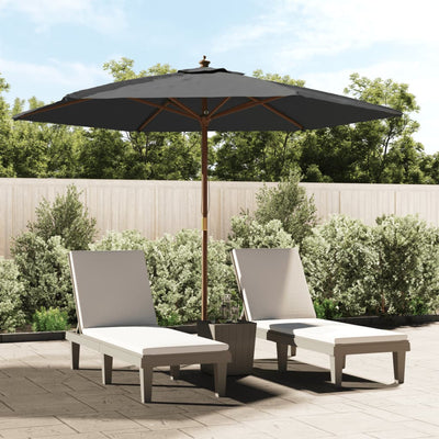 VIDAXL -Parasol mit Holzstange 299x240 cm Anthrazit -gelöscht