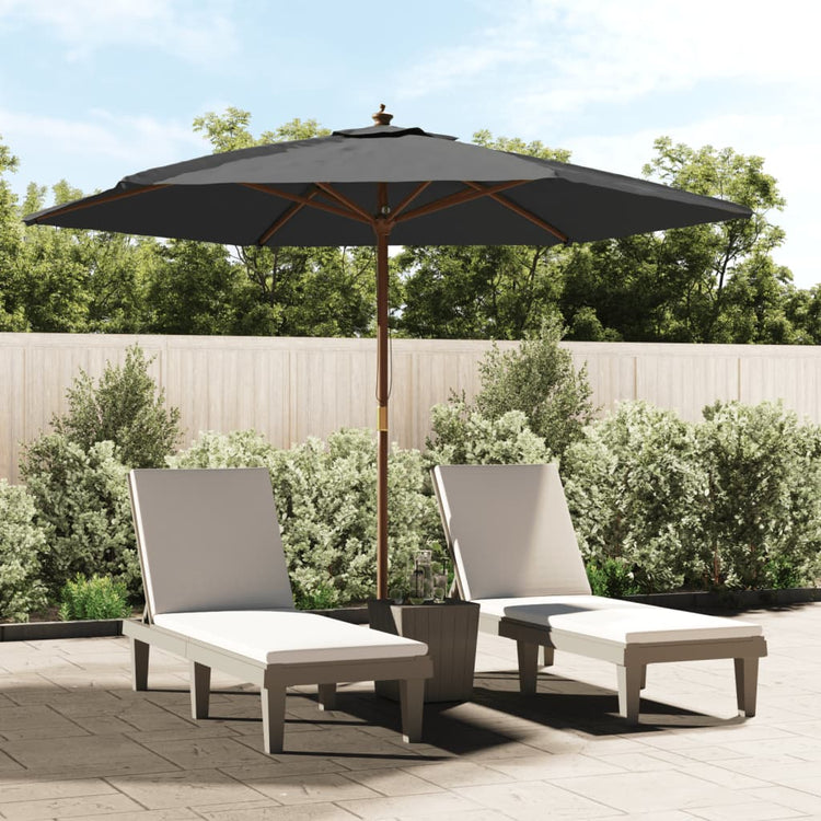 VIDAXL -Parasol mit Holzstange 299x240 cm Anthrazit -gelöscht