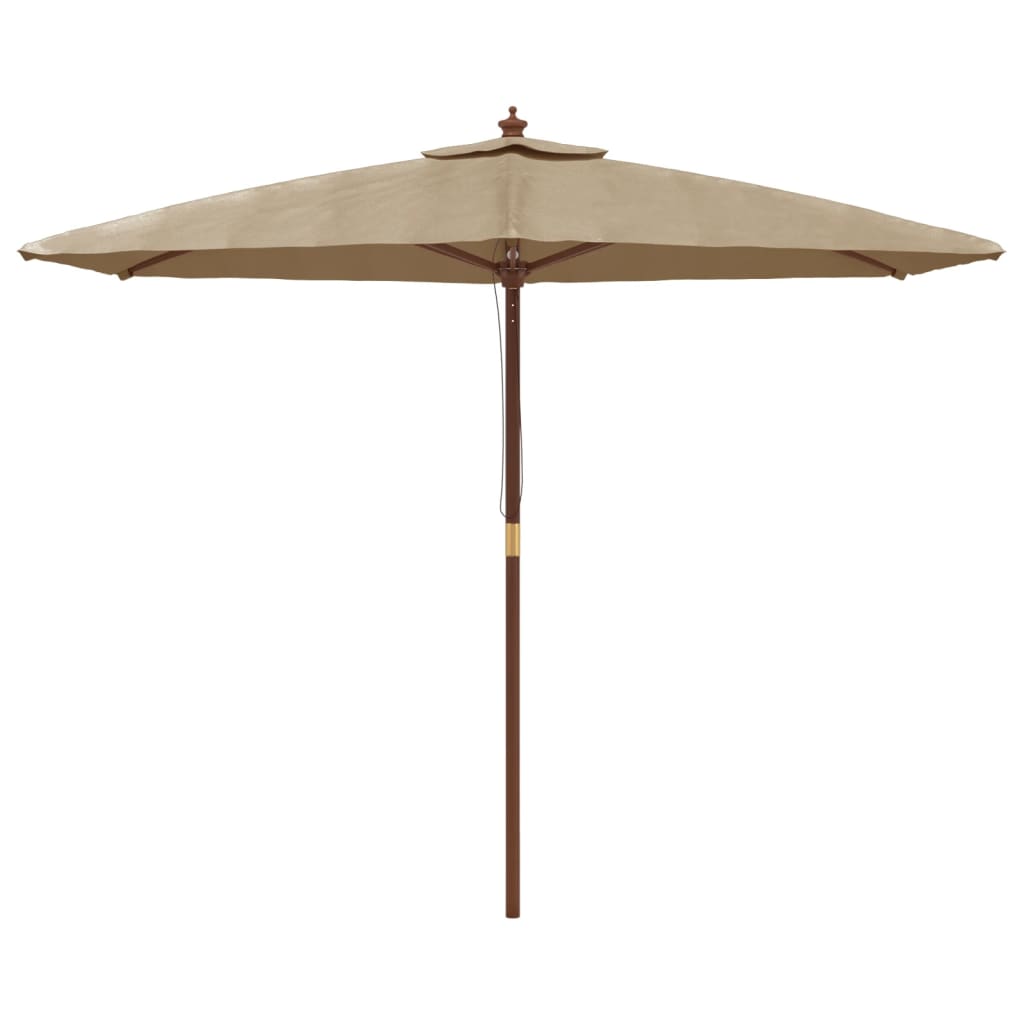 VIDAXL -Parasol mit Holzstange 299x240 cm Taupe