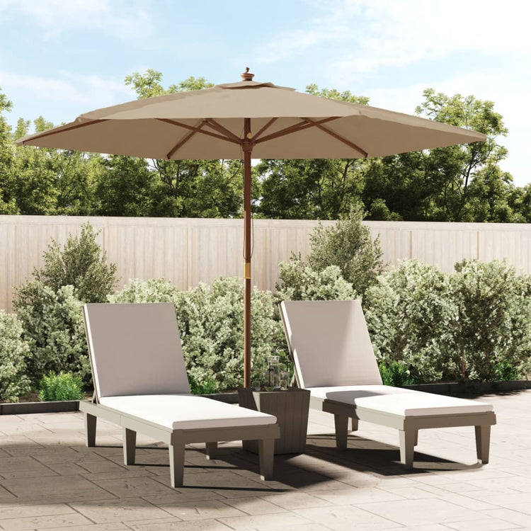 VIDAXL -Parasol mit Holzstange 299x240 cm Taupe