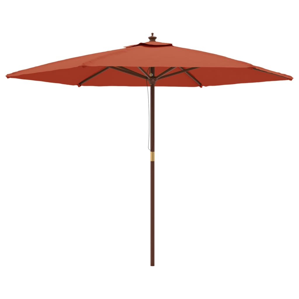 VIDAXL -Parasol mit Holzstange 299x240 cm Terrakotta -gelöscht
