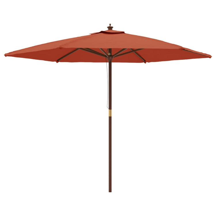 VIDAXL -Parasol mit Holzstange 299x240 cm Terrakotta -gelöscht