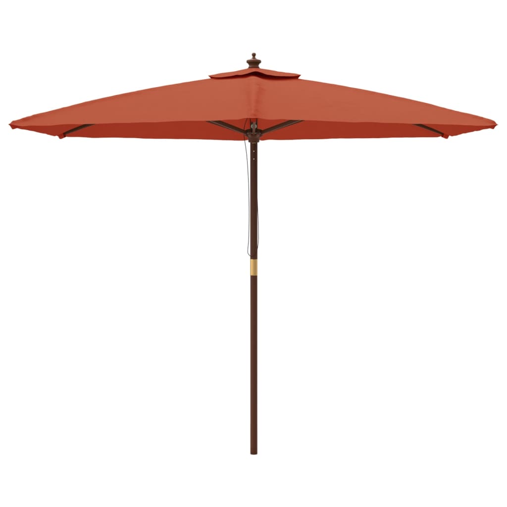 VIDAXL -Parasol mit Holzstange 299x240 cm Terrakotta -gelöscht