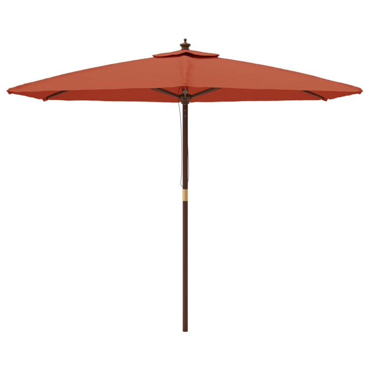 VIDAXL -Parasol mit Holzstange 299x240 cm Terrakotta -gelöscht